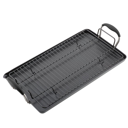 10 x 18-Inch Double Burner Griddle with Multi-Purpose Rack