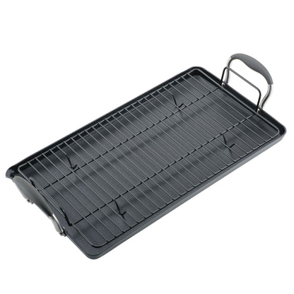 10 x 18-Inch Double Burner Griddle with Multi-Purpose Rack